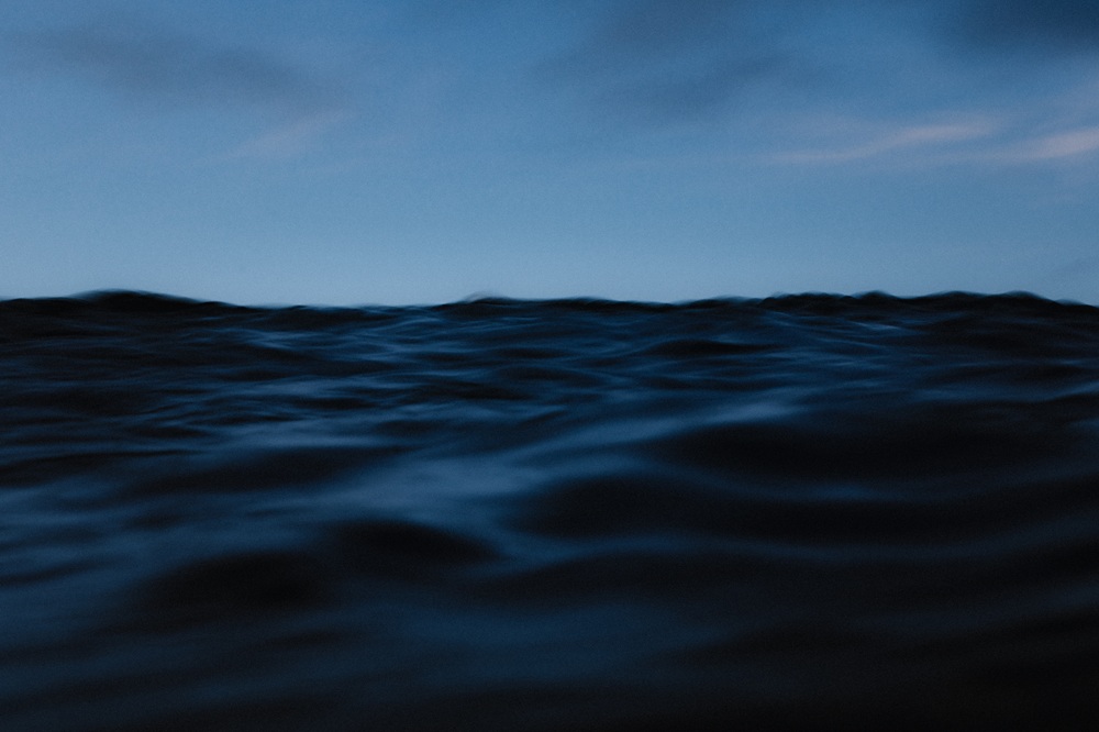 Dark ocean on a grey day